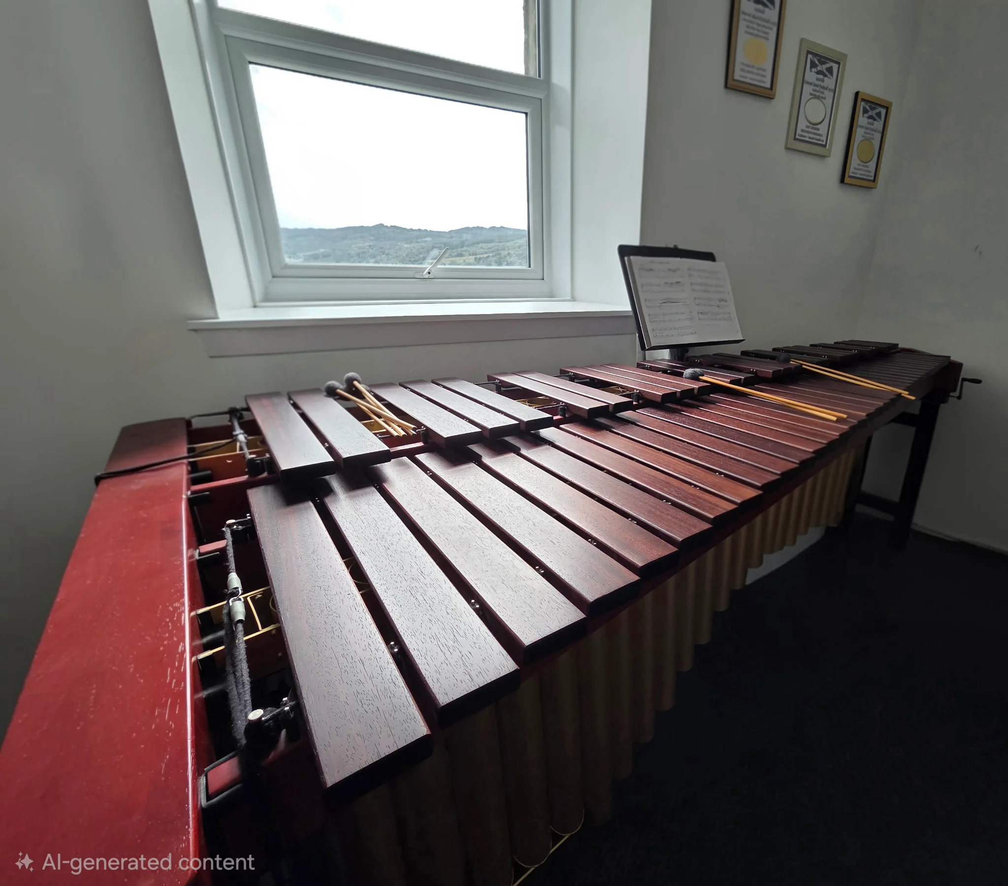 Young students learning tuned percussion with Seonaid