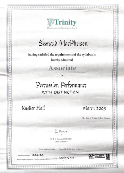 Associate certificate, Trinity College London